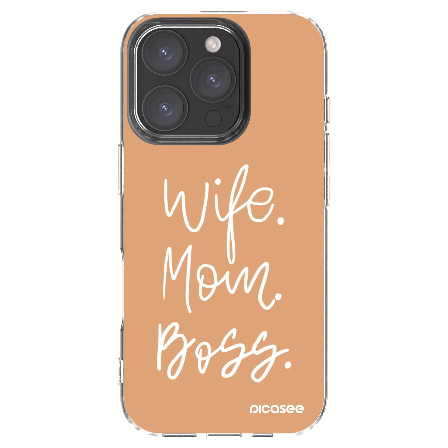 Picasee silikónový prehľadný obal pre Apple iPhone 16 Pro - Boss Mama