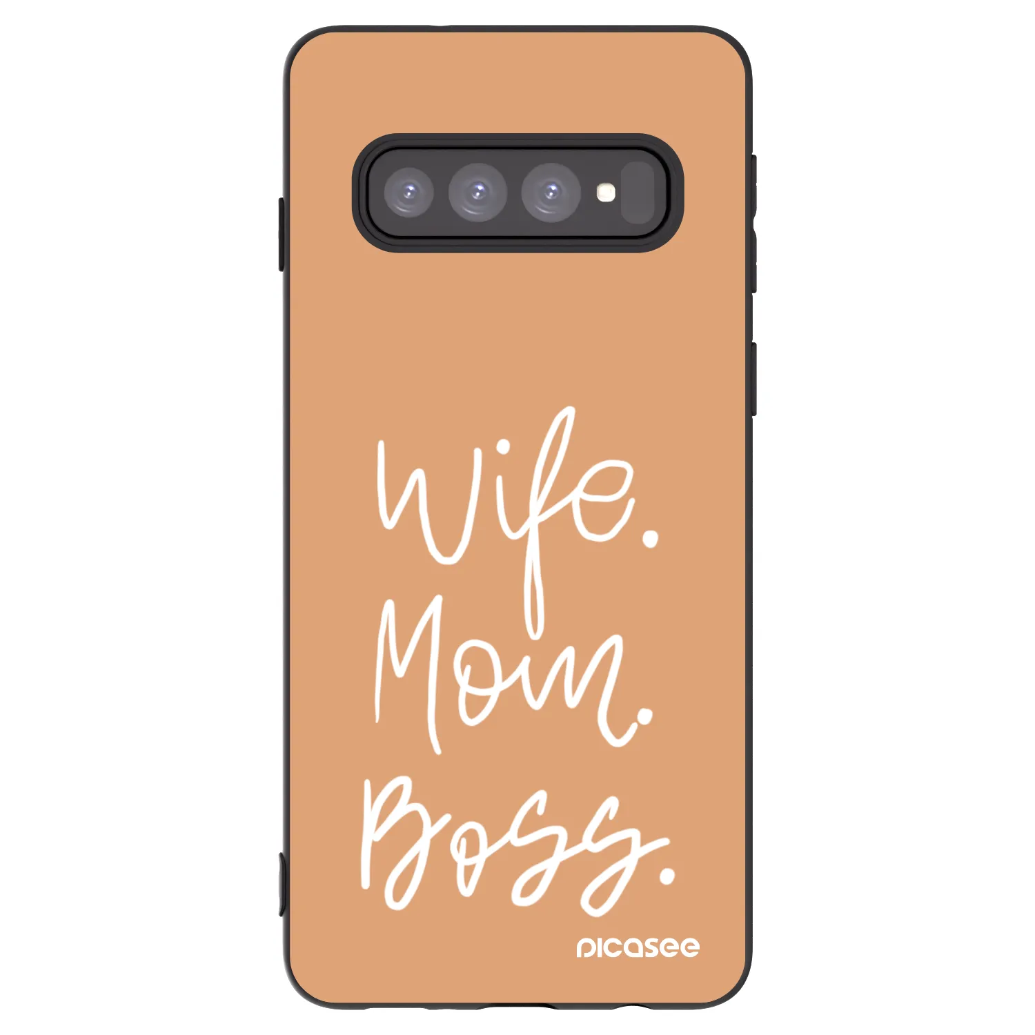 Picasee silikónový čierny obal pre Samsung Galaxy S10 G973 - Boss Mama