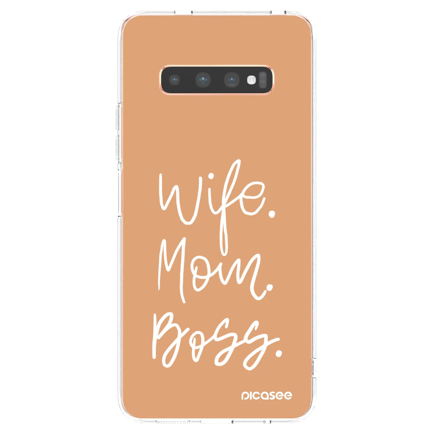 Picasee silikónový prehľadný obal pre Samsung Galaxy S10 Plus G975 - Boss Mama