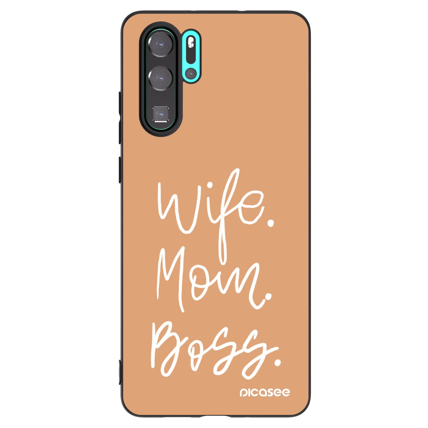 Picasee silikónový čierny obal pre Huawei P30 Pro - Boss Mama