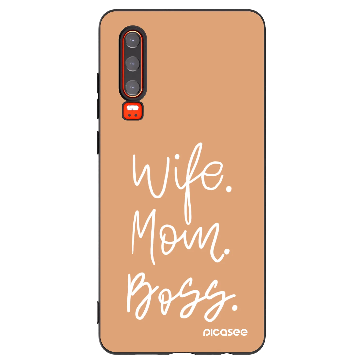 Picasee silikónový čierny obal pre Huawei P30 - Boss Mama