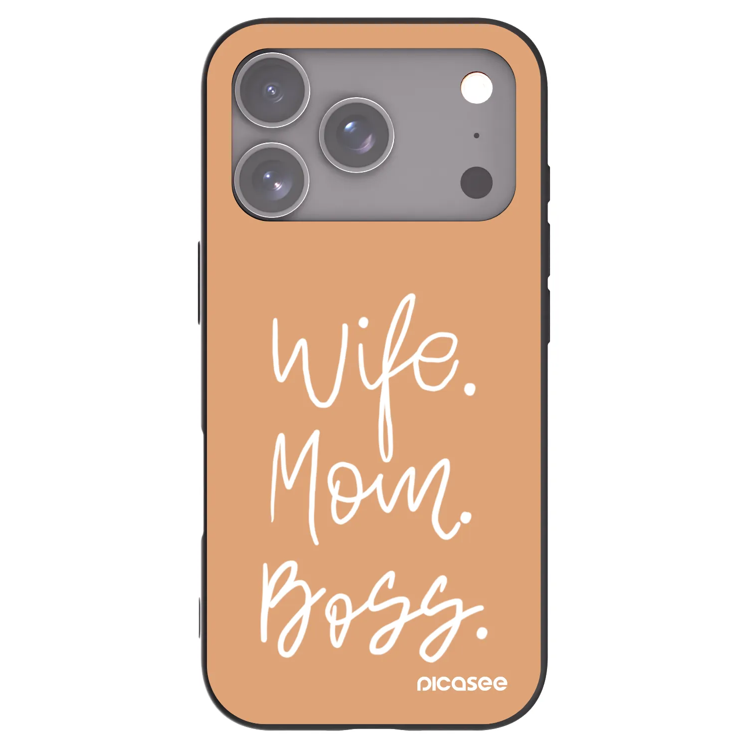 Silikónový čierny obal pre Apple iPhone 17 Pro - Boss Mama