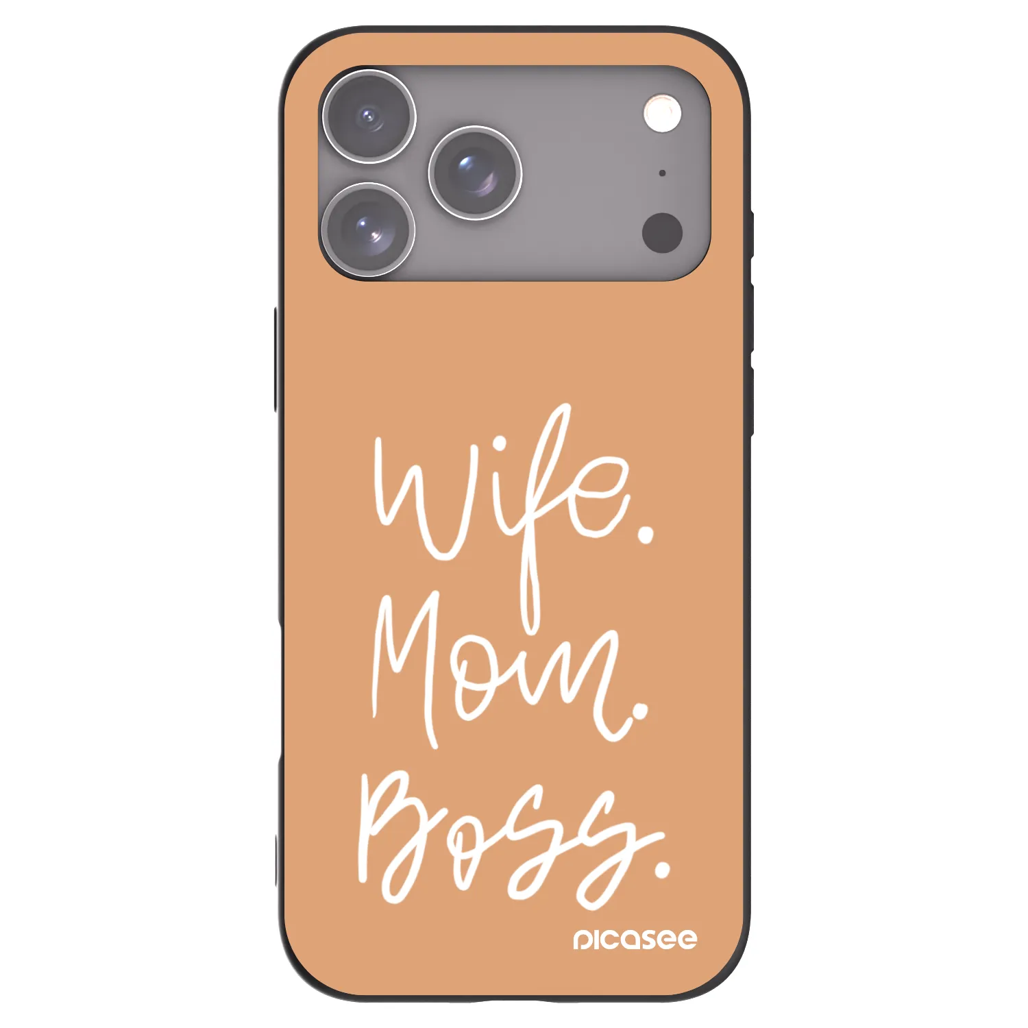 Picasee silikónový čierny obal pre Apple iPhone 17 Pro Max - Boss Mama