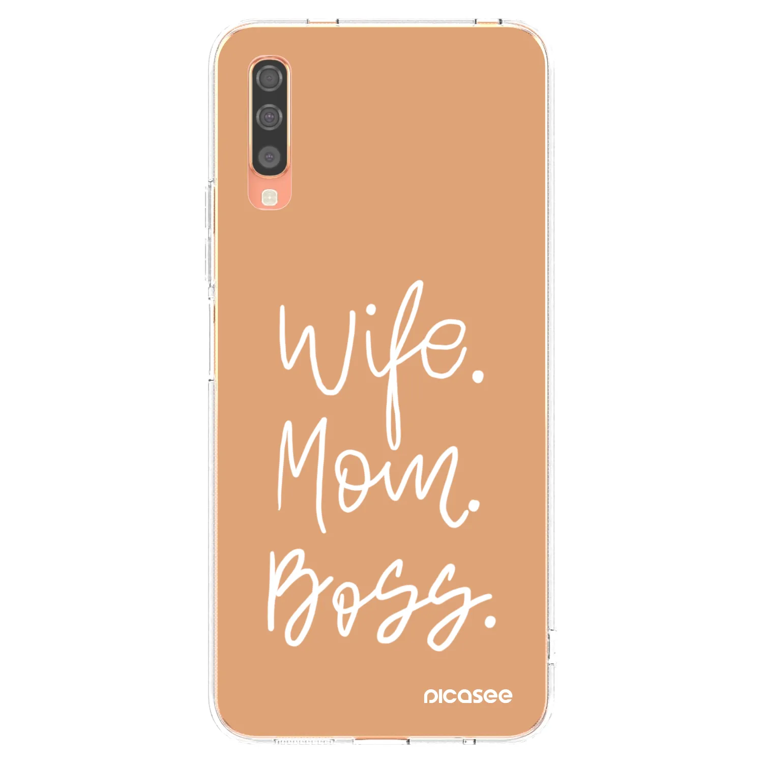 Picasee silikónový prehľadný obal pre Samsung Galaxy A70 A705F - Boss Mama