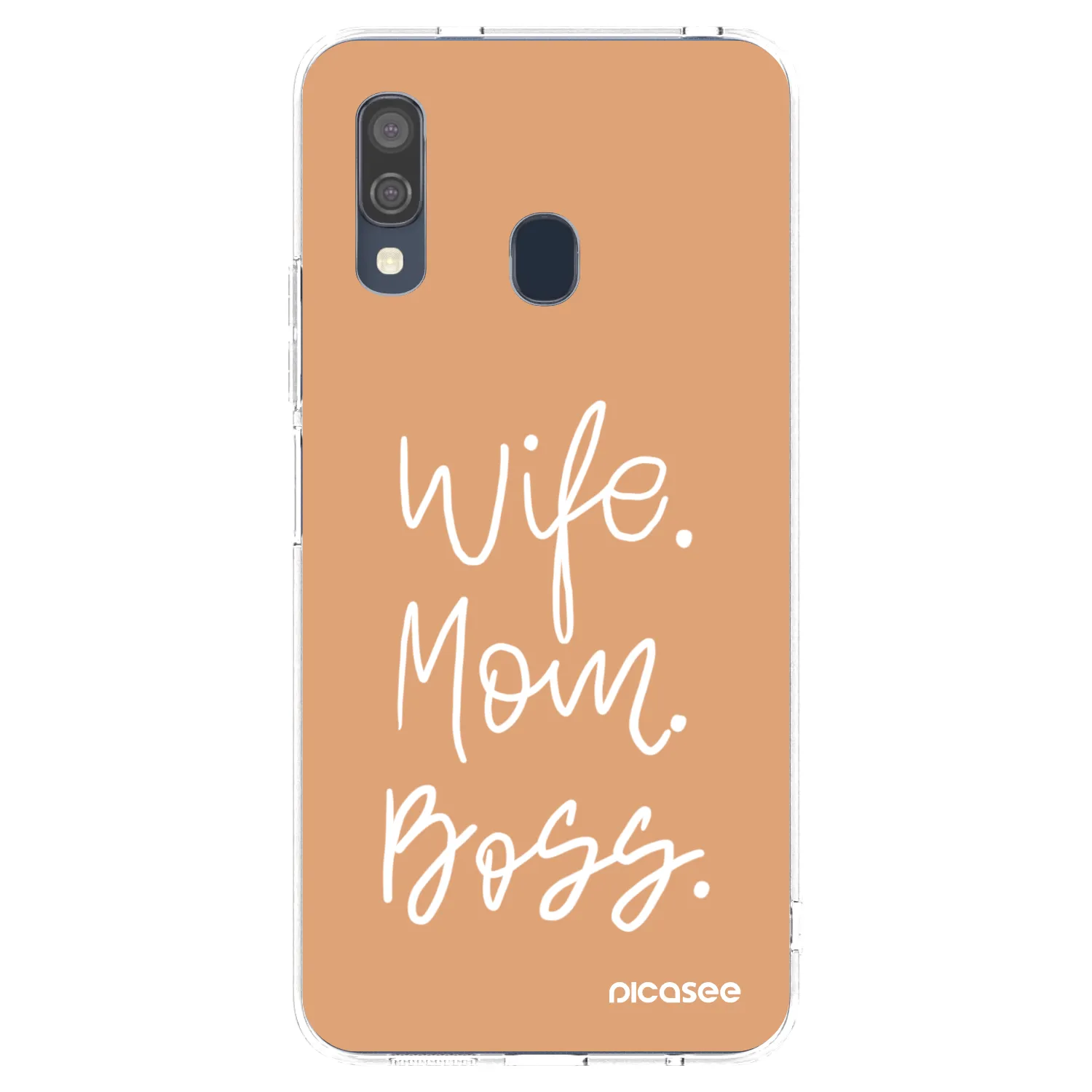 Picasee silikónový prehľadný obal pre Samsung Galaxy A40 A405F - Boss Mama