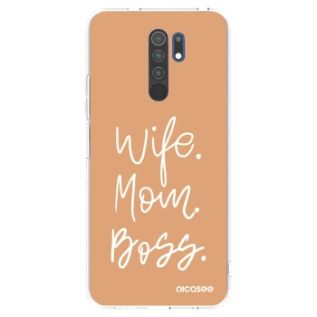 Picasee silikónový prehľadný obal pre Xiaomi Redmi 9 - Boss Mama