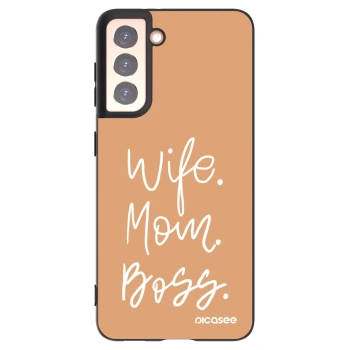 Picasee silikónový čierny obal pre Samsung Galaxy S21 5G G991B - Boss Mama