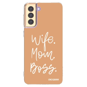 Picasee silikónový prehľadný obal pre Samsung Galaxy S21+ 5G G996F - Boss Mama