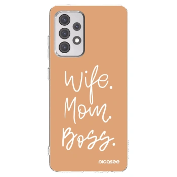 Picasee silikónový prehľadný obal pre Samsung Galaxy A52 5G A525F - Boss Mama