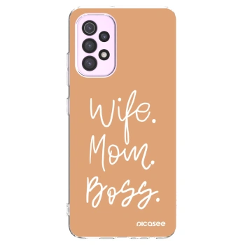 Picasee silikónový prehľadný obal pre Samsung Galaxy A32 5G A326B - Boss Mama