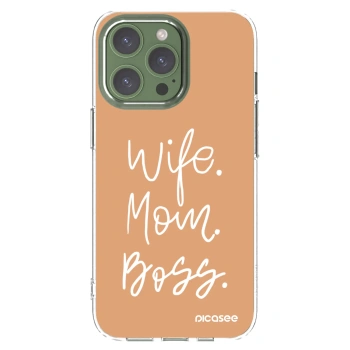 Picasee silikónový prehľadný obal pre Apple iPhone 13 Pro - Boss Mama
