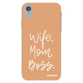 Picasee silikónový prehľadný obal pre Apple iPhone XR - Boss Mama
