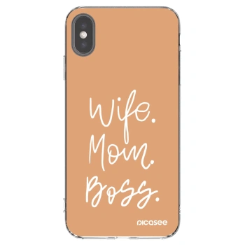 Picasee silikónový prehľadný obal pre Apple iPhone XS Max - Boss Mama