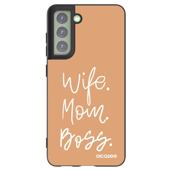 Picasee silikónový čierny obal pre Samsung Galaxy S21 FE 5G - Boss Mama