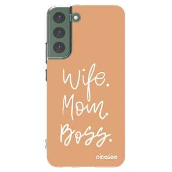 Picasee silikónový prehľadný obal pre Samsung Galaxy S22+ 5G - Boss Mama