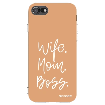 Picasee silikónový prehľadný obal pre Apple iPhone SE 2022 - Boss Mama