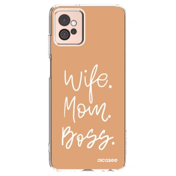 Picasee silikónový prehľadný obal pre Motorola Moto G32 - Boss Mama