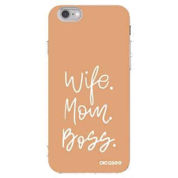 Picasee silikónový prehľadný obal pre Apple iPhone 6/6S - Boss Mama