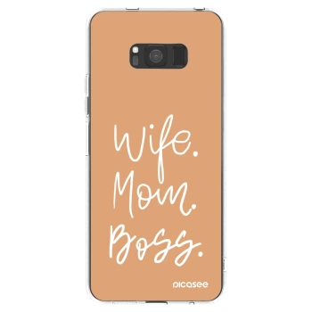 Picasee silikónový prehľadný obal pre Samsung Galaxy S8 G950F - Boss Mama