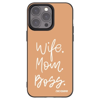 Picasee silikónový čierny obal pre Apple iPhone 15 Pro Max - Boss Mama