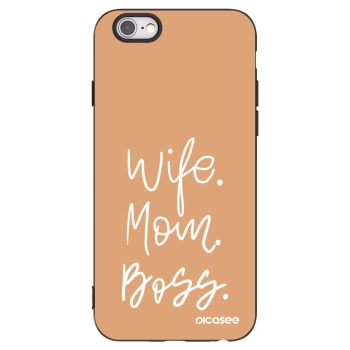 Picasee silikónový čierny obal pre Apple iPhone 6/6S - Boss Mama
