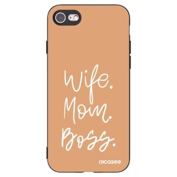 Picasee silikónový čierny obal pre Apple iPhone 7 - Boss Mama