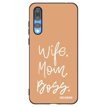 Picasee silikónový čierny obal pre Huawei P20 Pro - Boss Mama