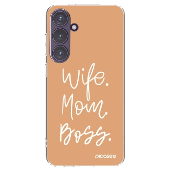 Picasee silikónový prehľadný obal pre Samsung Galaxy S24+ S926B 5G - Boss Mama