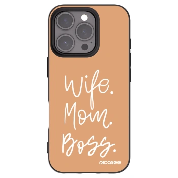 Picasee silikónový čierny obal pre Apple iPhone 16 Pro - Boss Mama