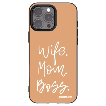 Picasee silikónový čierny obal pre Apple iPhone 16 Pro Max - Boss Mama