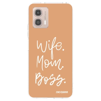 Picasee silikónový prehľadný obal pre Motorola Moto G53 5G - Boss Mama