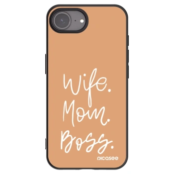 Picasee silikónový čierny obal pre Apple iPhone 16e - Boss Mama