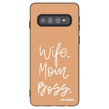 Picasee silikónový čierny obal pre Samsung Galaxy S10 G973 - Boss Mama