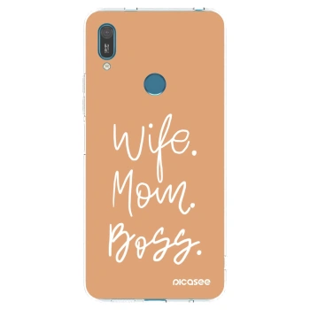 Picasee silikónový prehľadný obal pre Huawei Y7 2019 - Boss Mama