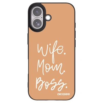 Picasee silikónový čierny obal pre Apple iPhone 17 - Boss Mama