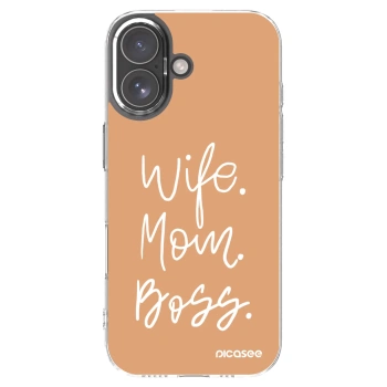 Picasee silikónový prehľadný obal pre Apple iPhone 17 - Boss Mama