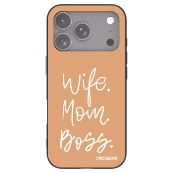 Picasee silikónový čierny obal pre Apple iPhone 17 Pro - Boss Mama