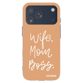 Picasee silikónový prehľadný obal pre Apple iPhone 17 Pro - Boss Mama