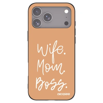 Picasee silikónový čierny obal pre Apple iPhone 17 Pro Max - Boss Mama