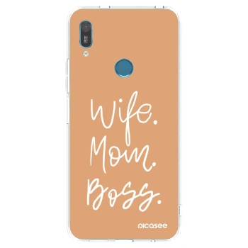 Picasee silikónový prehľadný obal pre Huawei Y6 2019 - Boss Mama