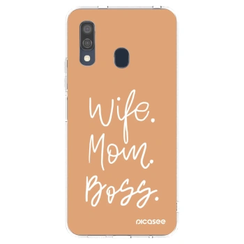 Picasee silikónový prehľadný obal pre Samsung Galaxy A40 A405F - Boss Mama