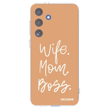 Picasee silikónový prehľadný obal pre Samsung Galaxy S25 FE 5G - Boss Mama