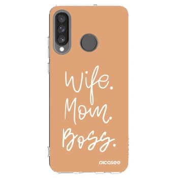 Picasee silikónový prehľadný obal pre Huawei P30 Lite - Boss Mama