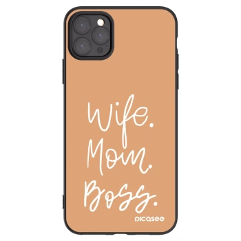 Picasee silikónový čierny obal pre Apple iPhone 11 Pro Max - Boss Mama
