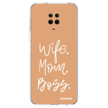 Picasee silikónový prehľadný obal pre Xiaomi Redmi Note 9 Pro - Boss Mama