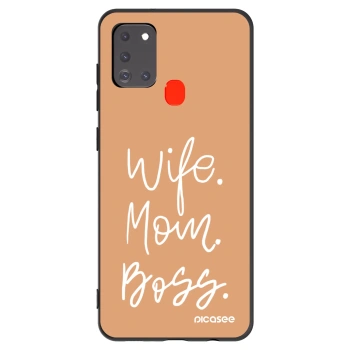 Picasee silikónový čierny obal pre Samsung Galaxy A21s - Boss Mama