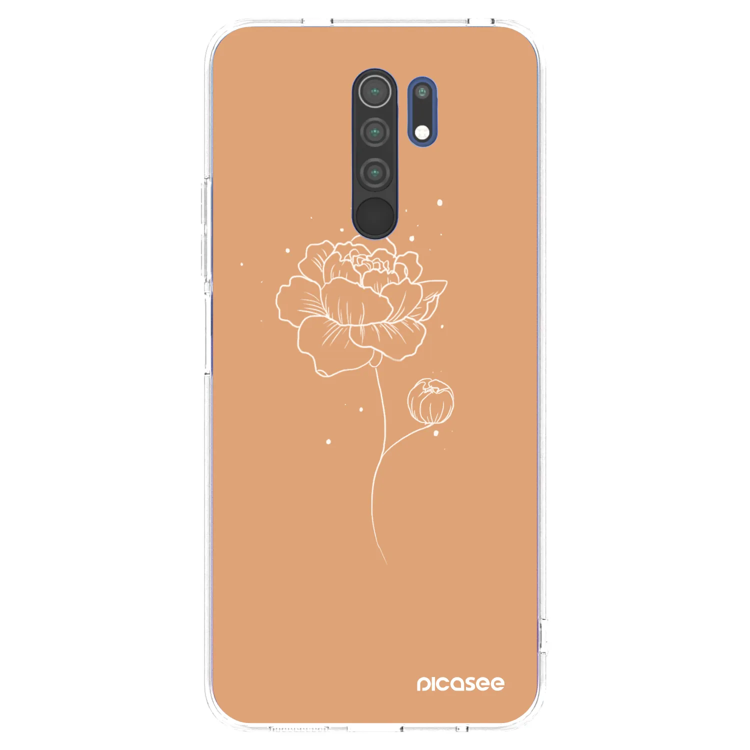 Picasee silikónový prehľadný obal pre Xiaomi Redmi 9 - Peonies