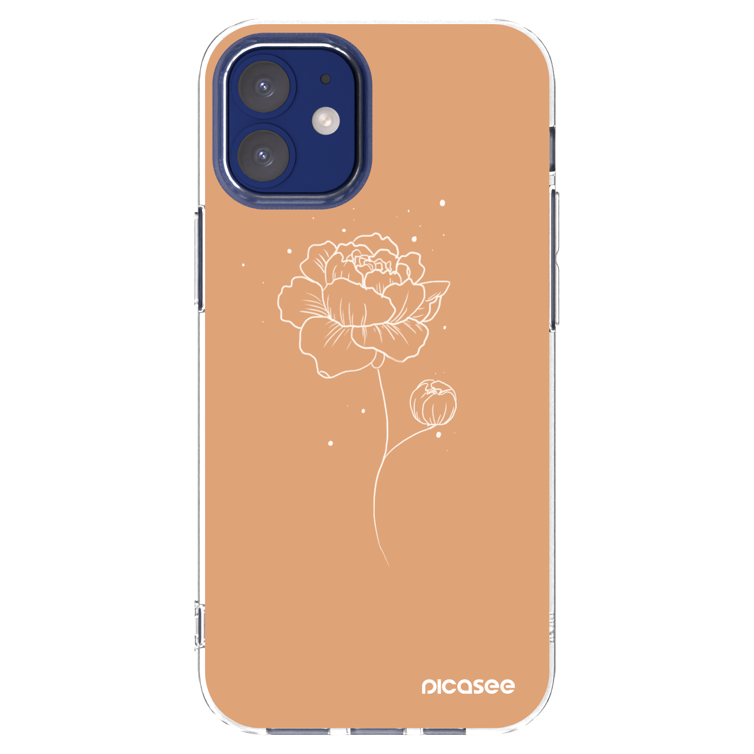 Picasee silikónový prehľadný obal pre Apple iPhone 12 mini - Peonies