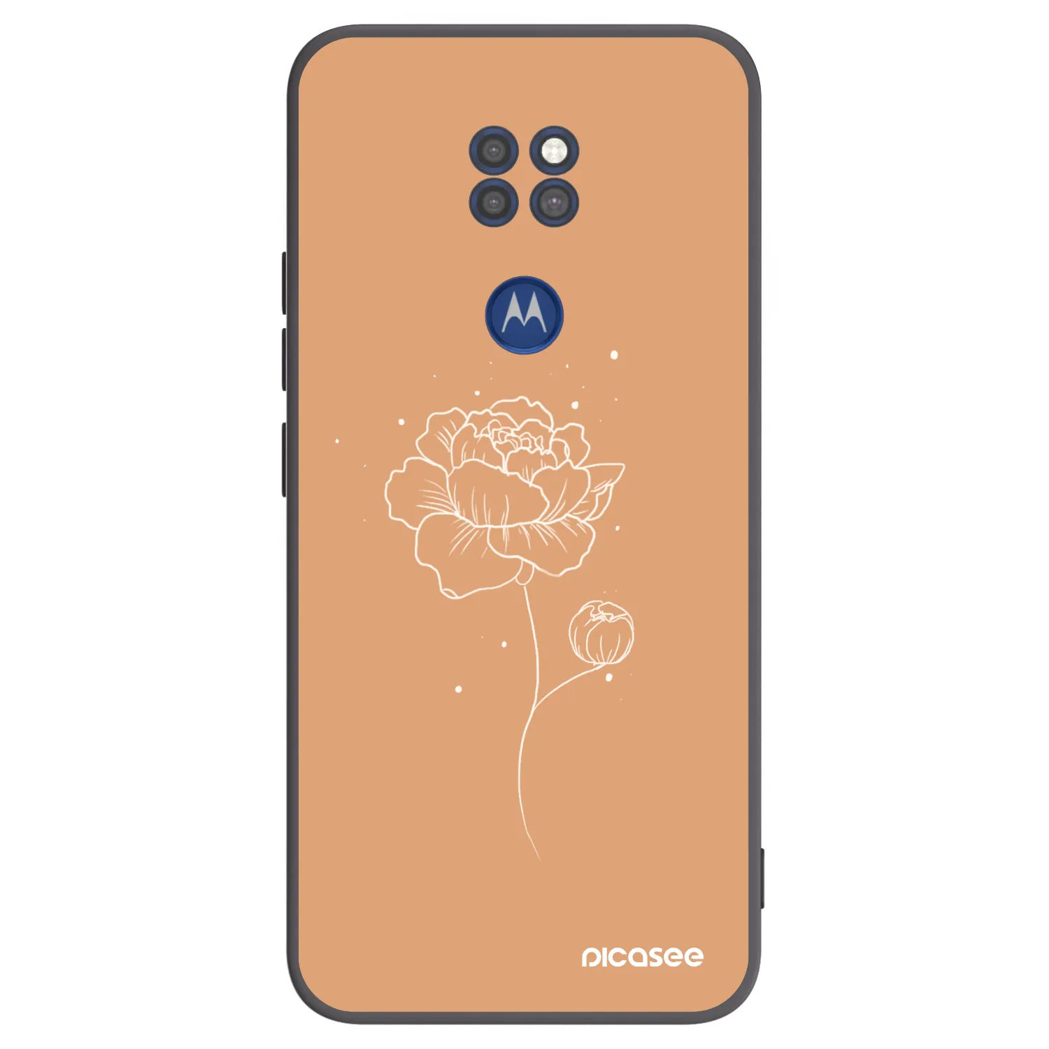 Picasee silikónový čierny obal pre Motorola Moto G9 Play - Peonies