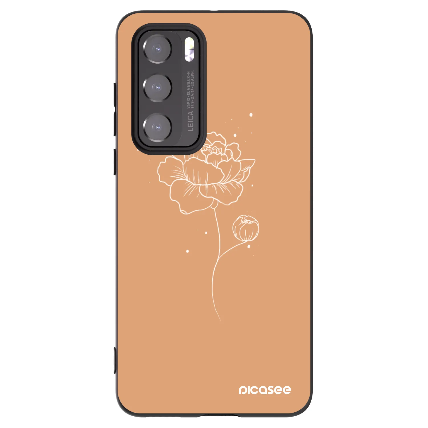 Picasee silikónový čierny obal pre Huawei P40 - Peonies